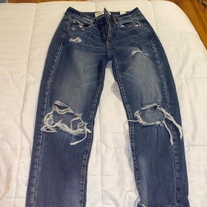 Garage dark wash ripped jeans
